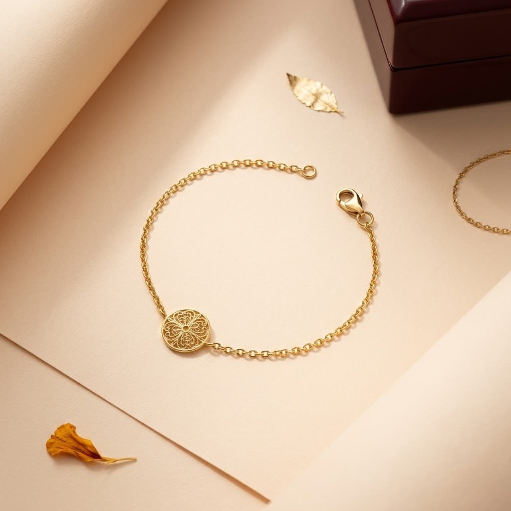 Diamond bracelet on cream silk