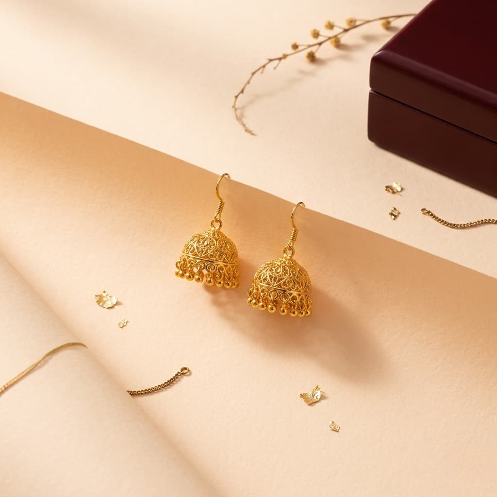 Gold hoops in soft daylight