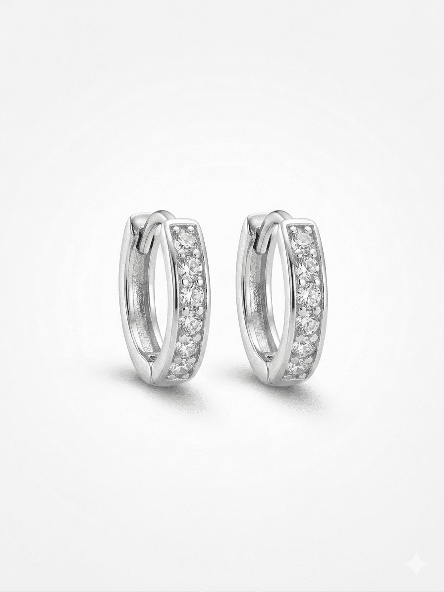 Silver Round Hoops